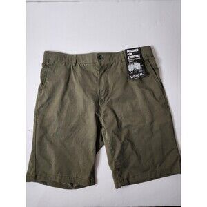 Union Chino Shorts Mens 38 Green Khaki Comfort Flex Preppy Casual Flat Front